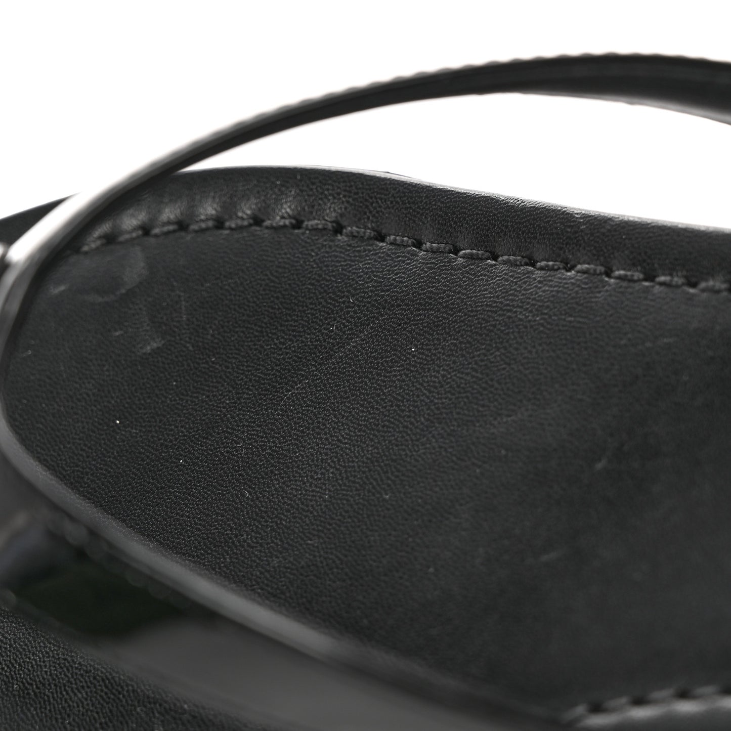 Patent Calfskin Logo Thong Sandals 39 Black