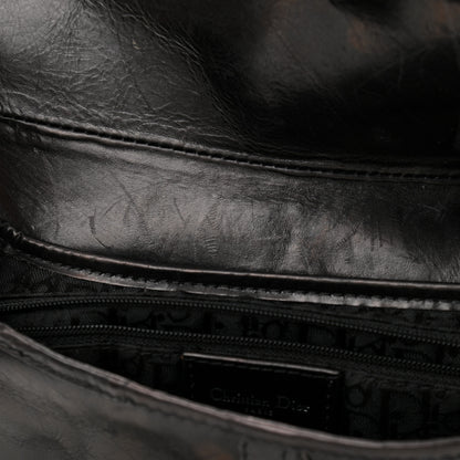 Christian Dior Calfskin Hardcore Pierced Saddle Bag Black 15 of 21