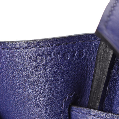 Hermes Swift Epsom Tressage Birkin 30 Bleu Encre Bleu Du Nord Gold 25 of 34