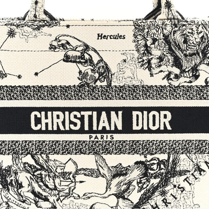Christian Dior Canvas Embroidered Small Zodiac Toile De Jouy Book Tote Latte 8 of 10
