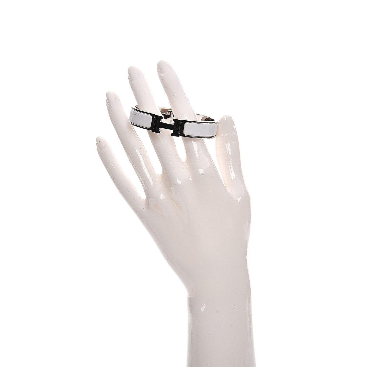 Hermes Enamel Narrow Clic Clac H Bracelet PM White 2 of 7
