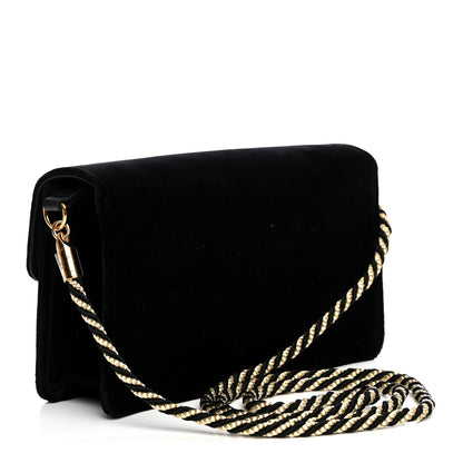 Gucci Velvet Crystal Square G Shoulder Bag Black 3 of 11