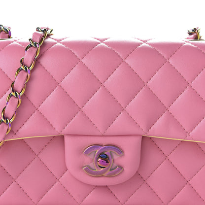 Chanel Lambskin Quilted Mini Rectangular Flap Pink Yellow 10 of 10