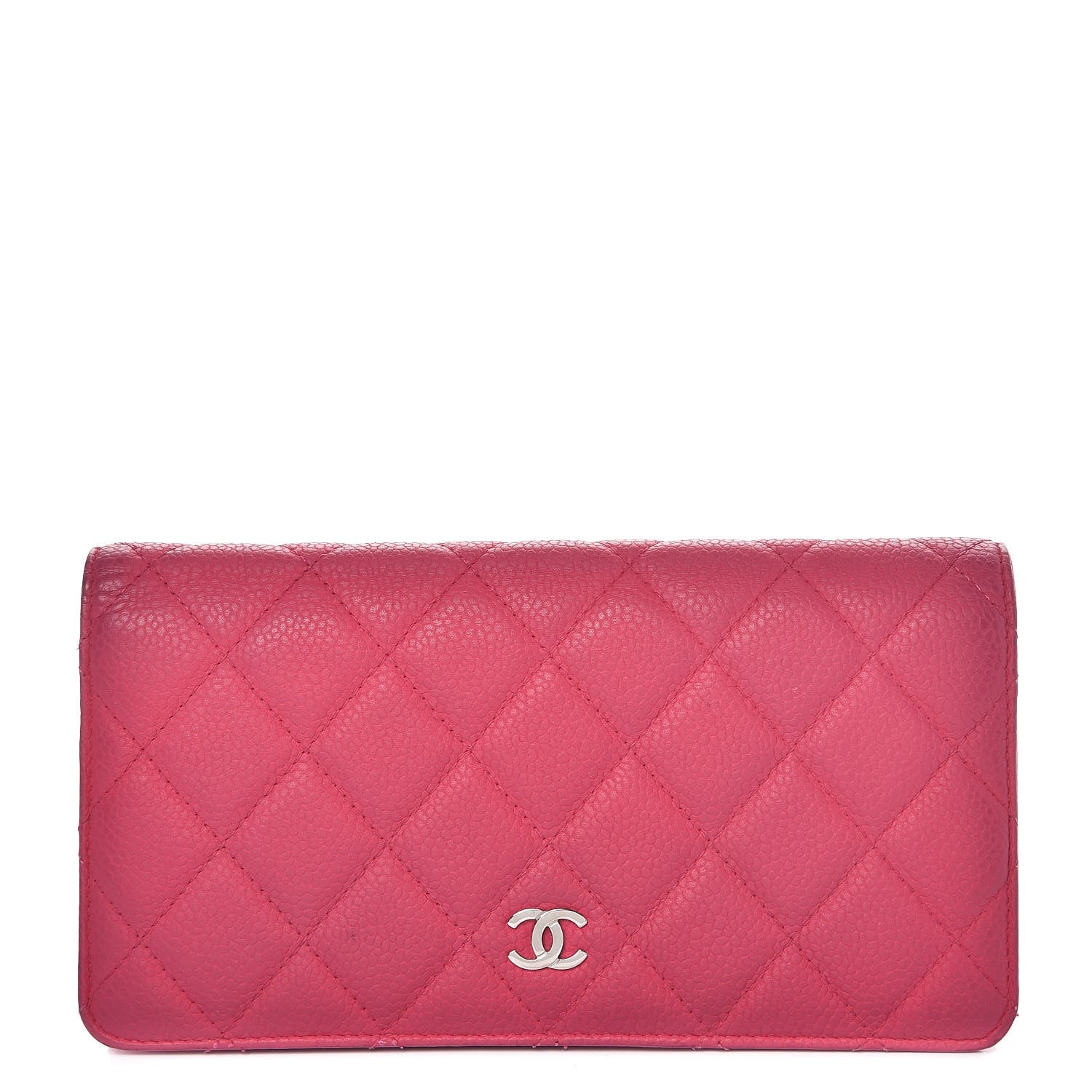 Chanel Iridescent Caviar Quilted Yen Wallet Pink 1 of 17