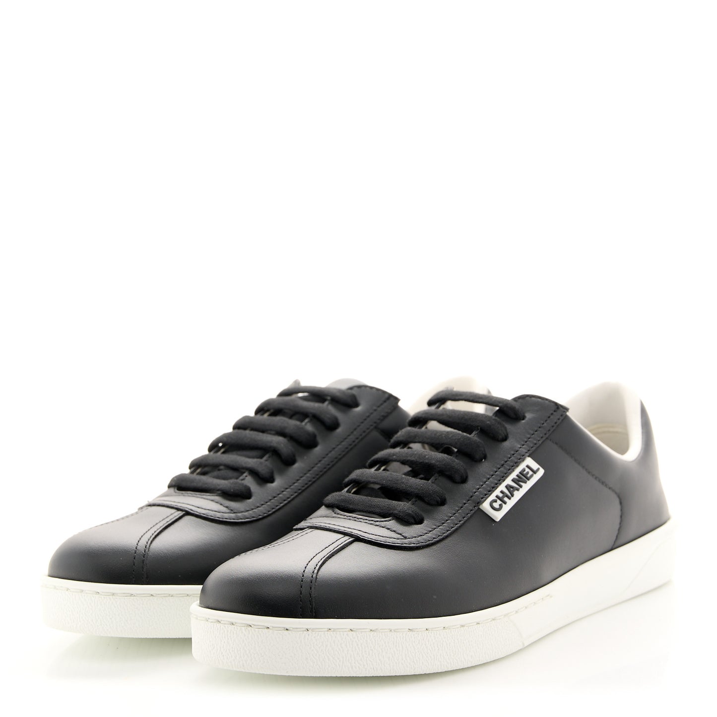 Calfskin CC Womens Sneakers 37.5 Black