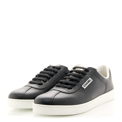 Chanel Calfskin CC Womens Sneakers 37.5 Black 4 of 9