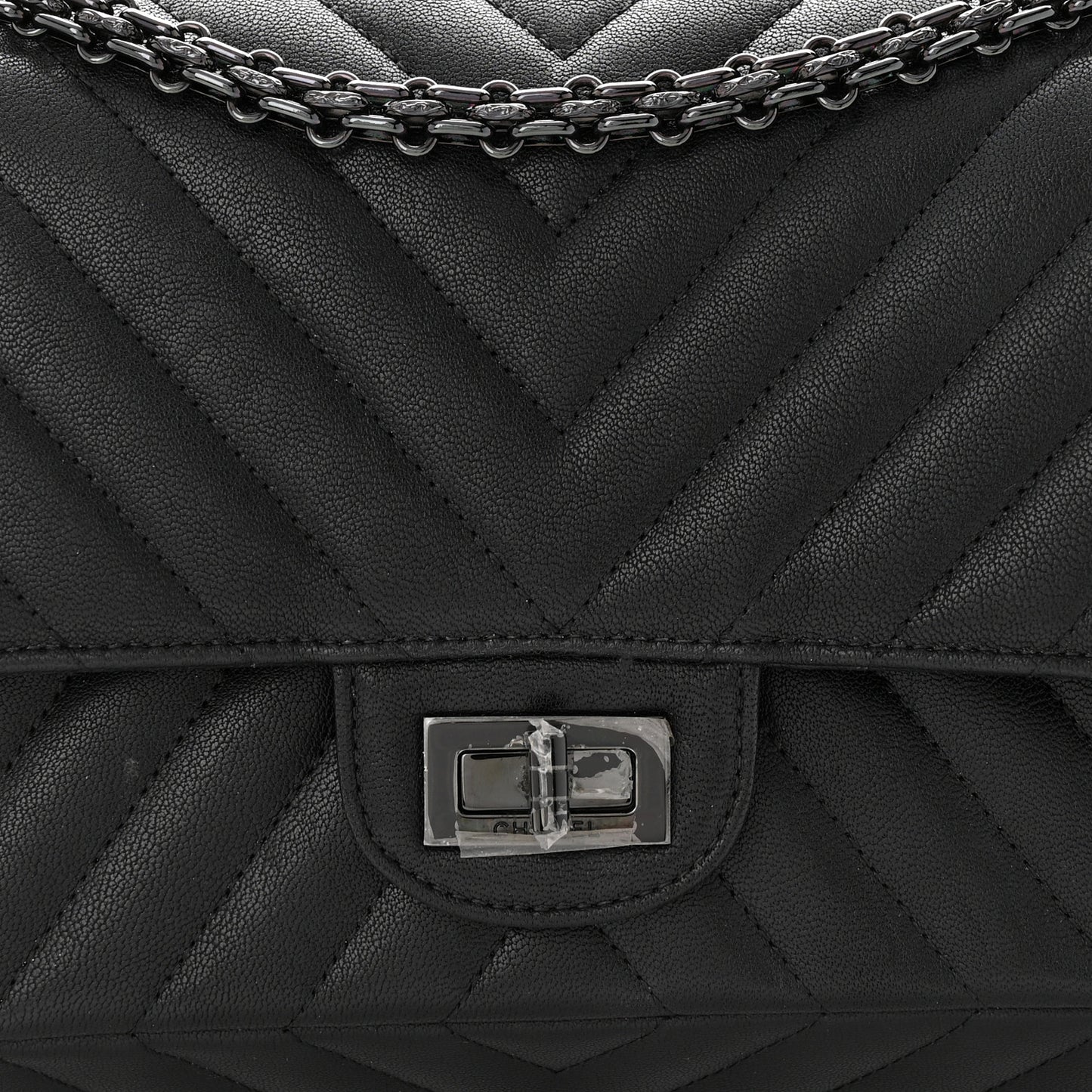 Sheepskin Chevron Quilted 2.55 Reissue 225 Double Flap So Black