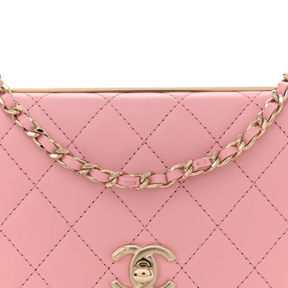 Chanel Lambskin Quilted Trendy CC Wallet On Chain WOC Pink 8 of 11