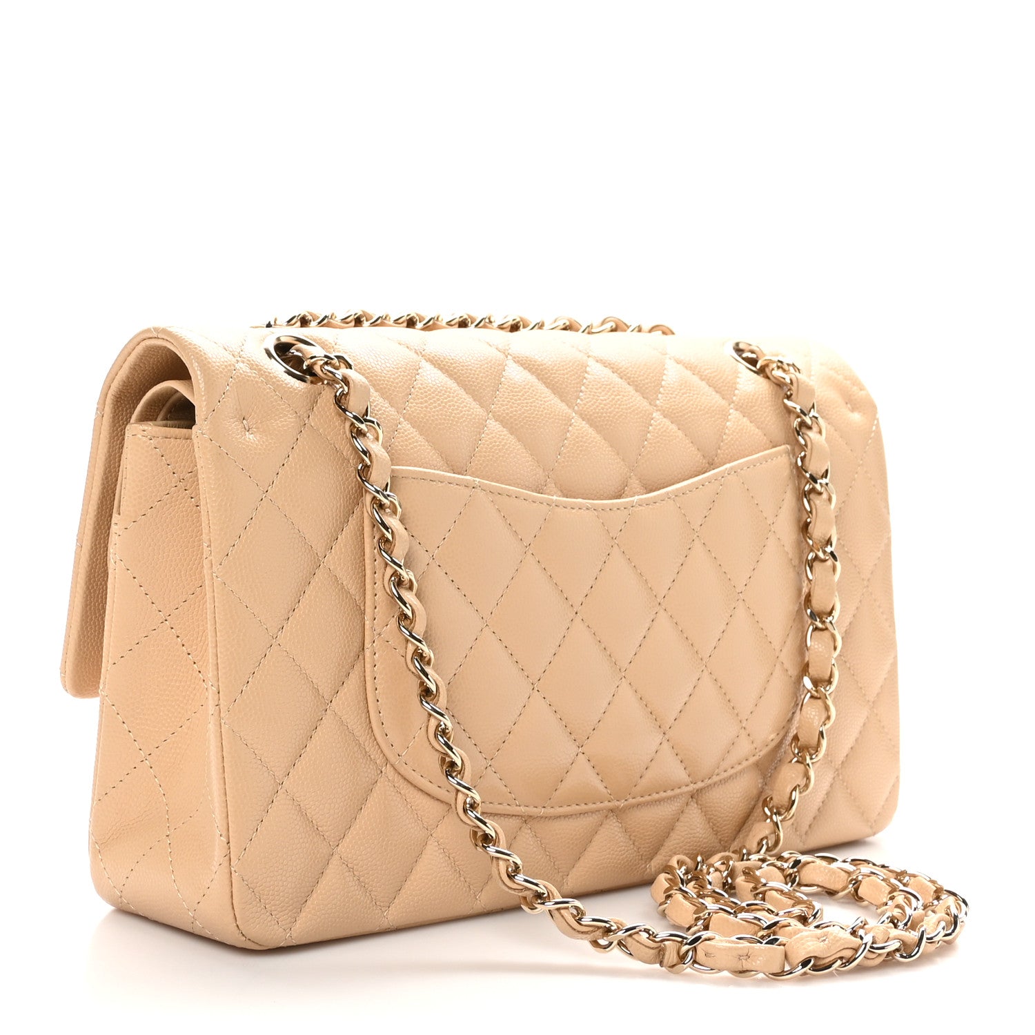 Chanel Caviar Quilted Medium Double Flap Light Beige 3 of 10