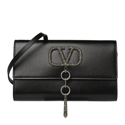 Valentino Garavani Calfskin VCase Chain Wallet Black 1 of 7