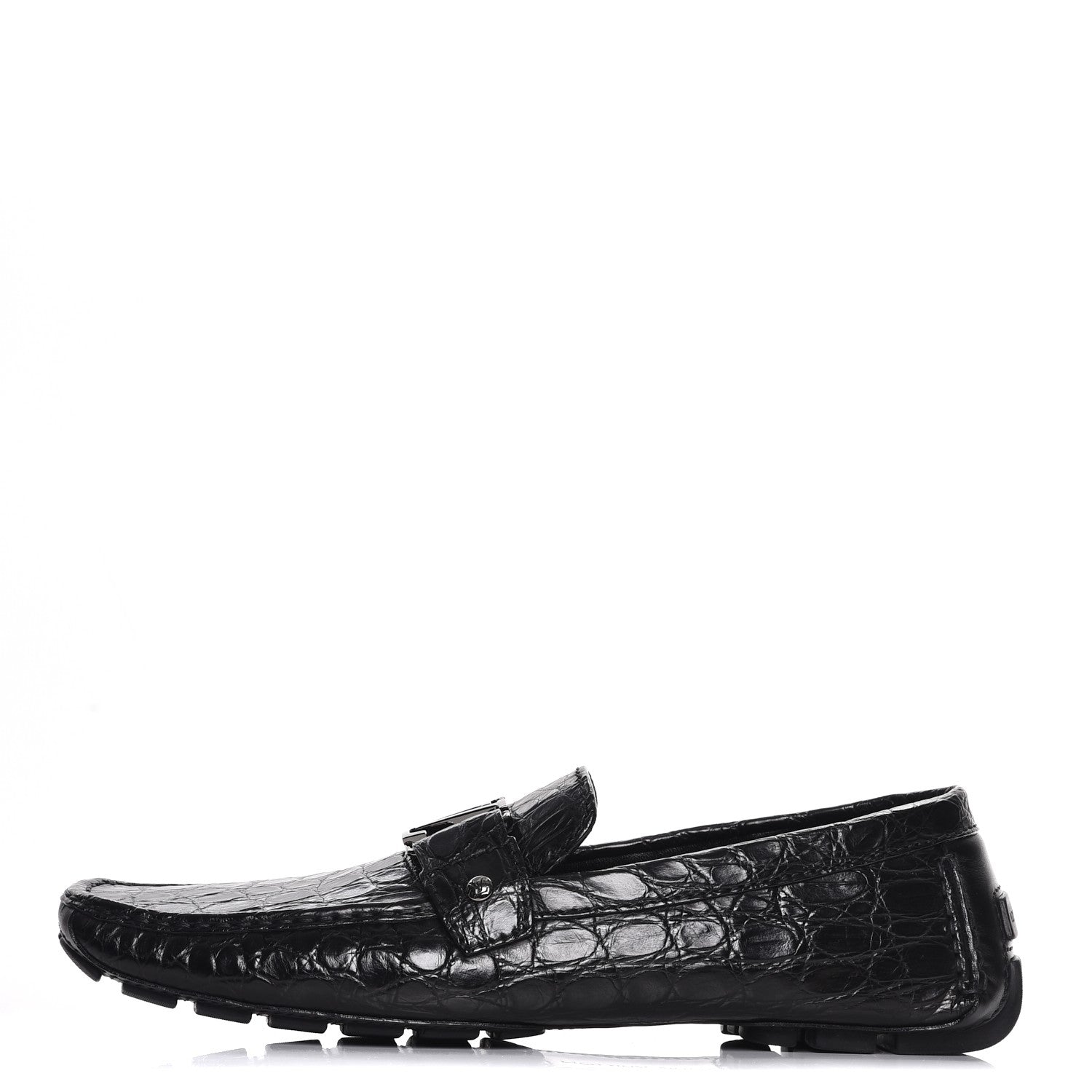 Louis Vuitton Mens Crocodile Monte Carlo Loafers 11 Black 1 of 9