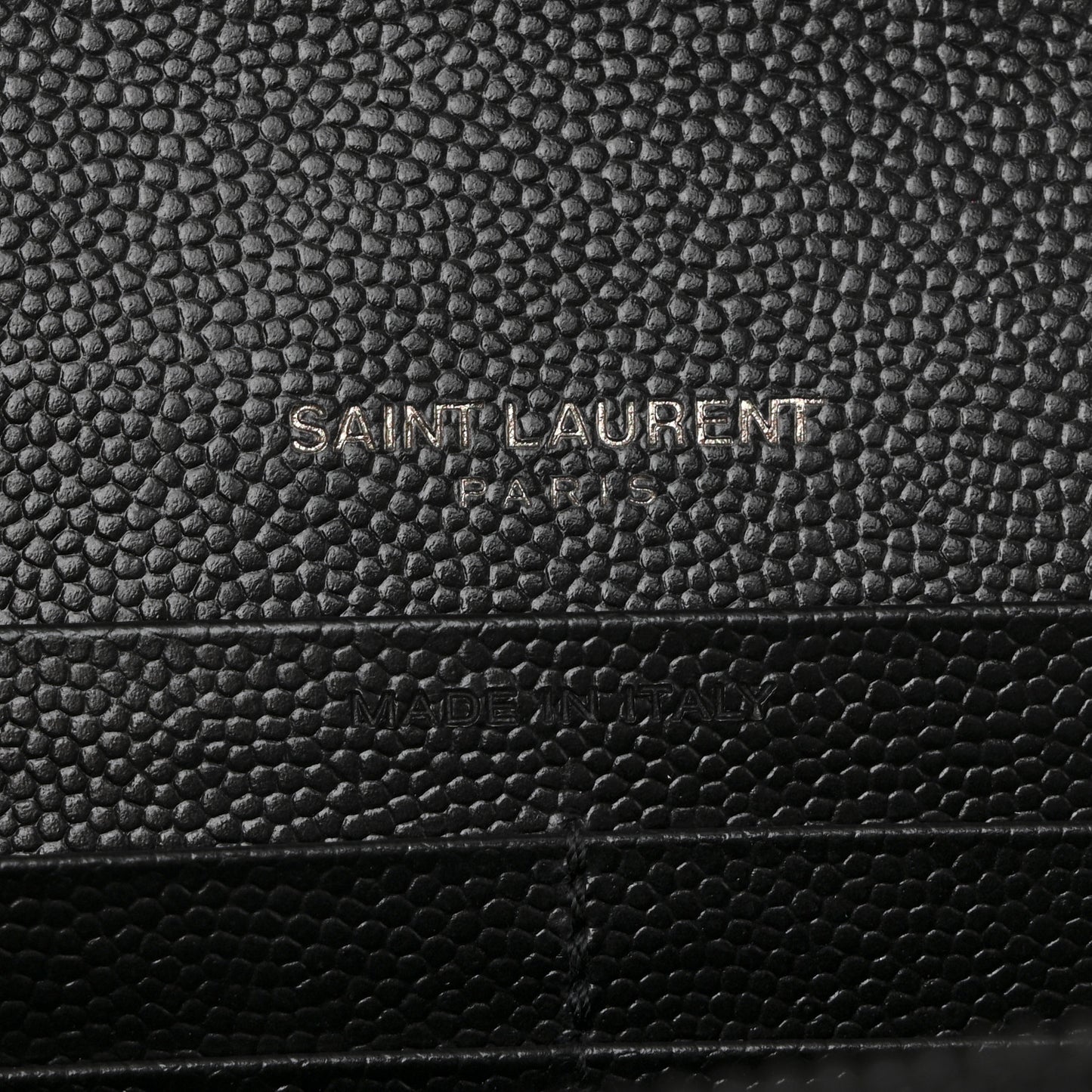 Grain De Poudre Matelasse Chevron Monogram Monochrome Chain Wallet Black