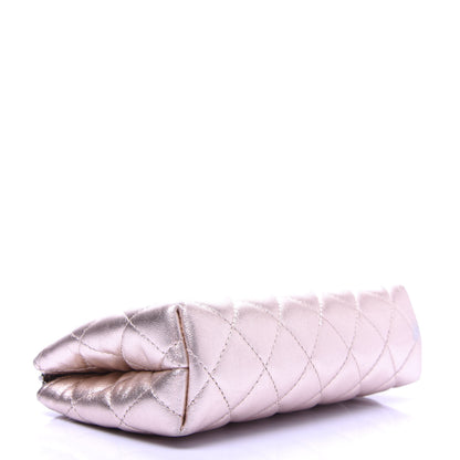 Chanel Metallic Lambskin Quilted Cosmetic Pouch Light Pink 4 of 8
