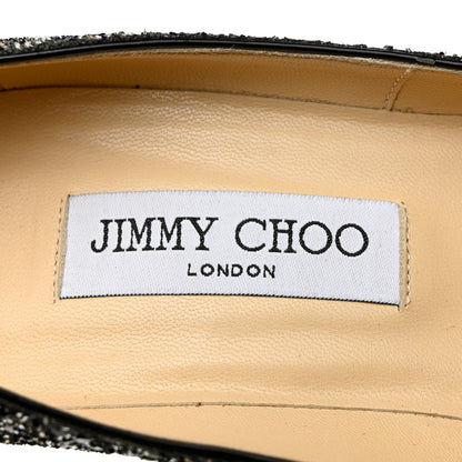 Jimmy Choo Coarse Glitter Degrade Pointy Toe Romy 100 Pumps 39.5 Black Silver 6 of 9