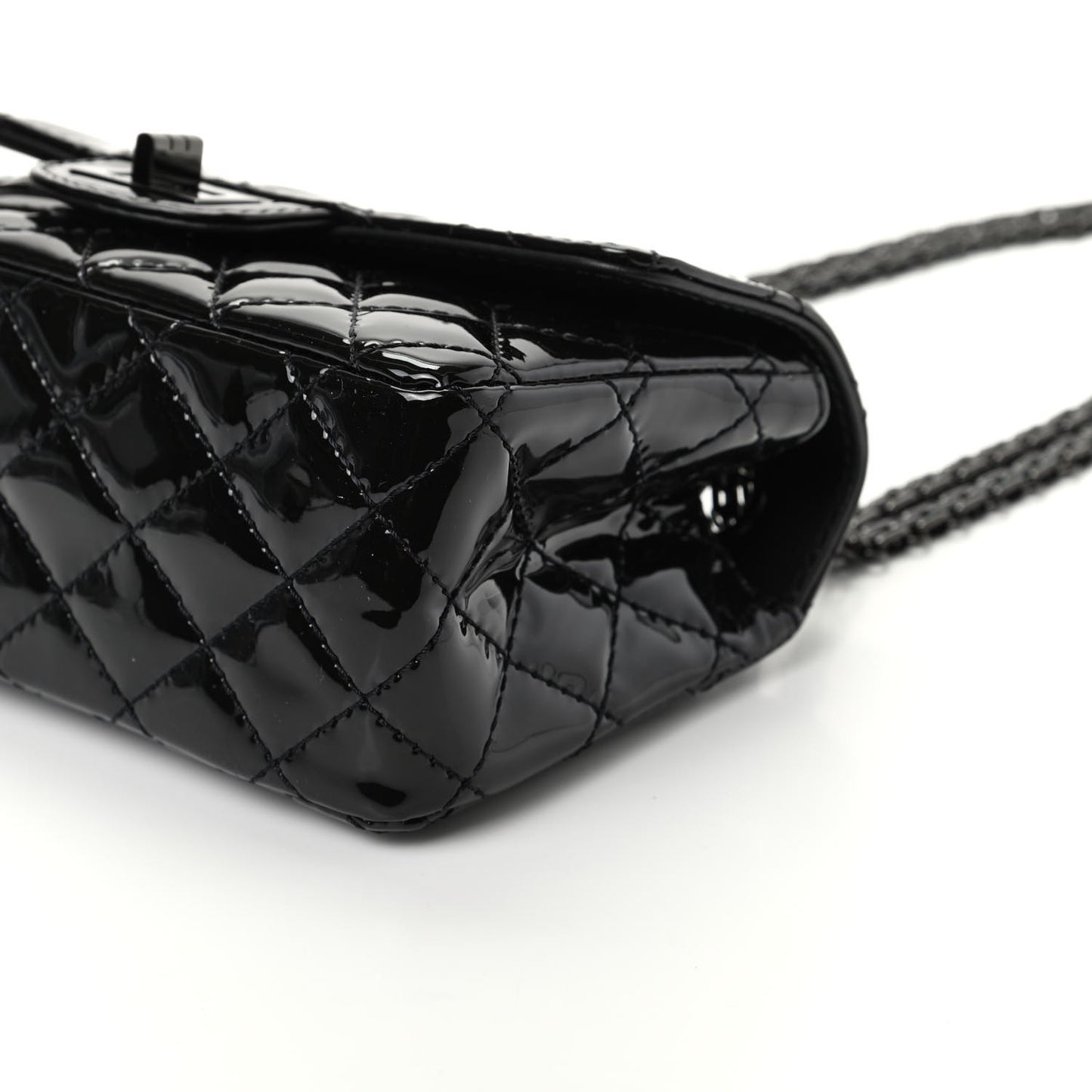 Patent Calfskin Quilted 2.55 Reissue Mini Flap So Black
