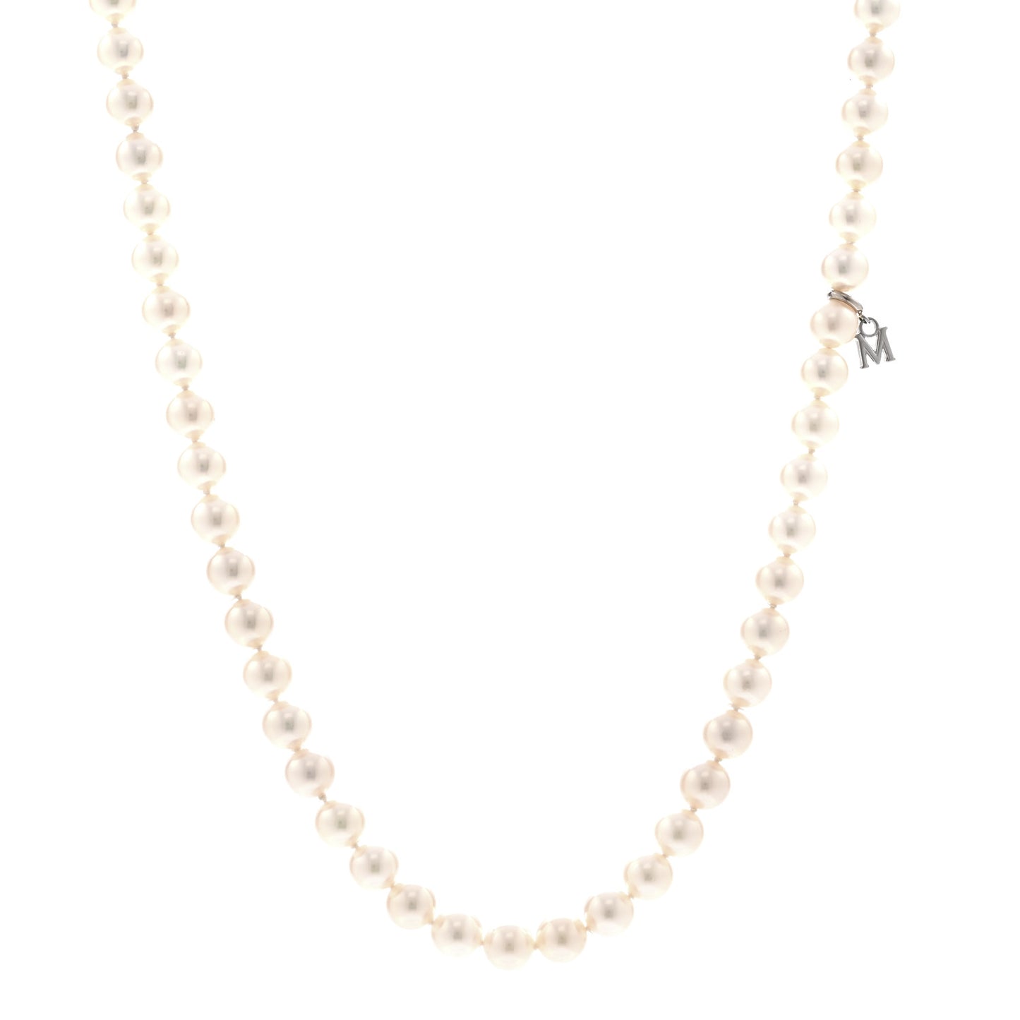 18K White Gold Akoya Cultured Pearl 6-6.5mm Strand Necklace 16"