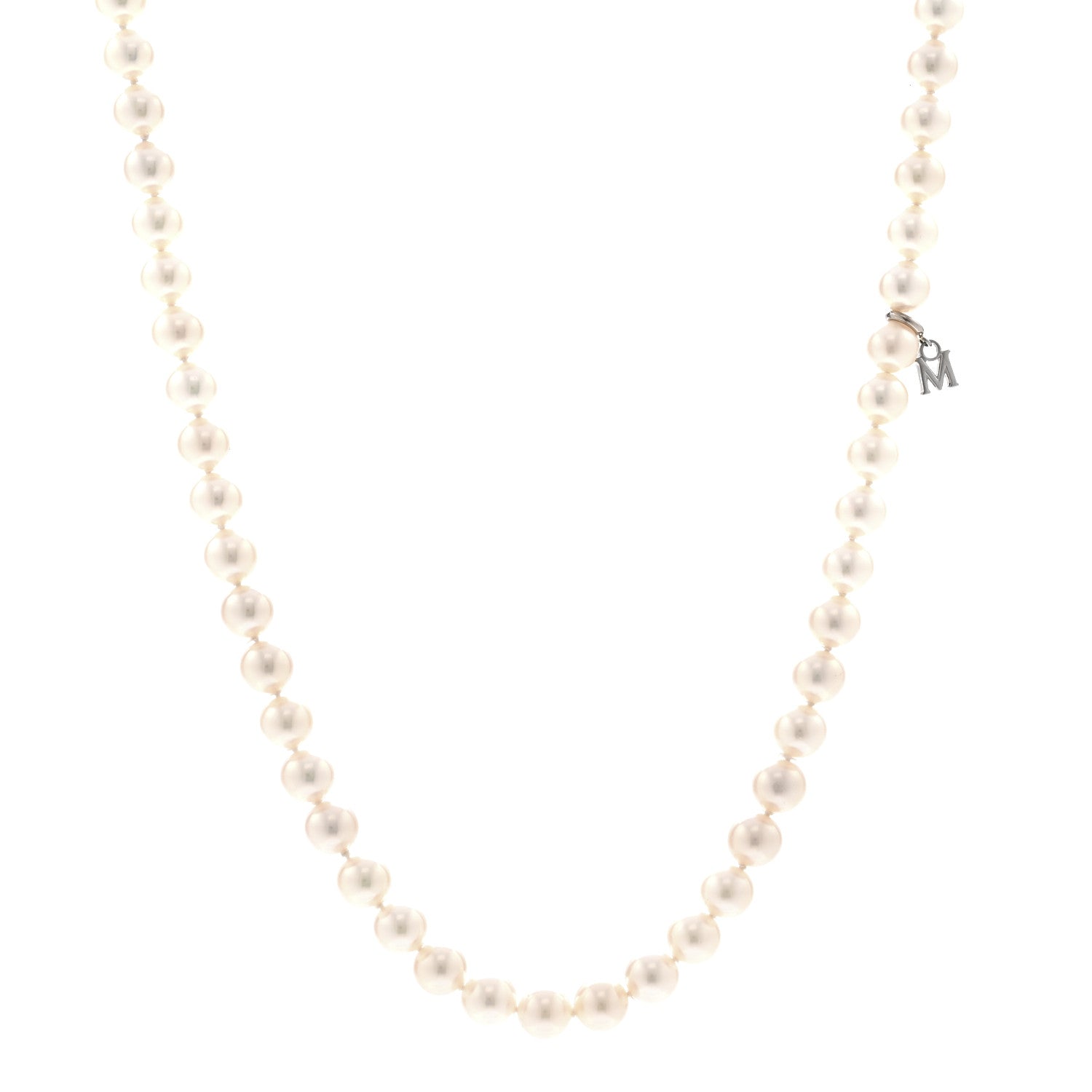 Mikimoto 18K White Gold Akoya Cultured Pearl 6-6.5mm Strand Necklace 16" 1 of 5