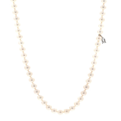 Mikimoto 18K White Gold Akoya Cultured Pearl 6-6.5mm Strand Necklace 16" 1 of 5