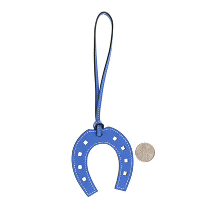 Hermes Swift Paddock Horseshoe Bag Charm Bleu Hydra 2 of 3