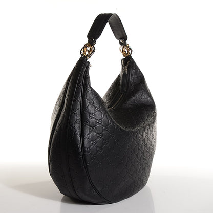 Gucci Guccissima Large GG Twins Hobo Black 3 of 7