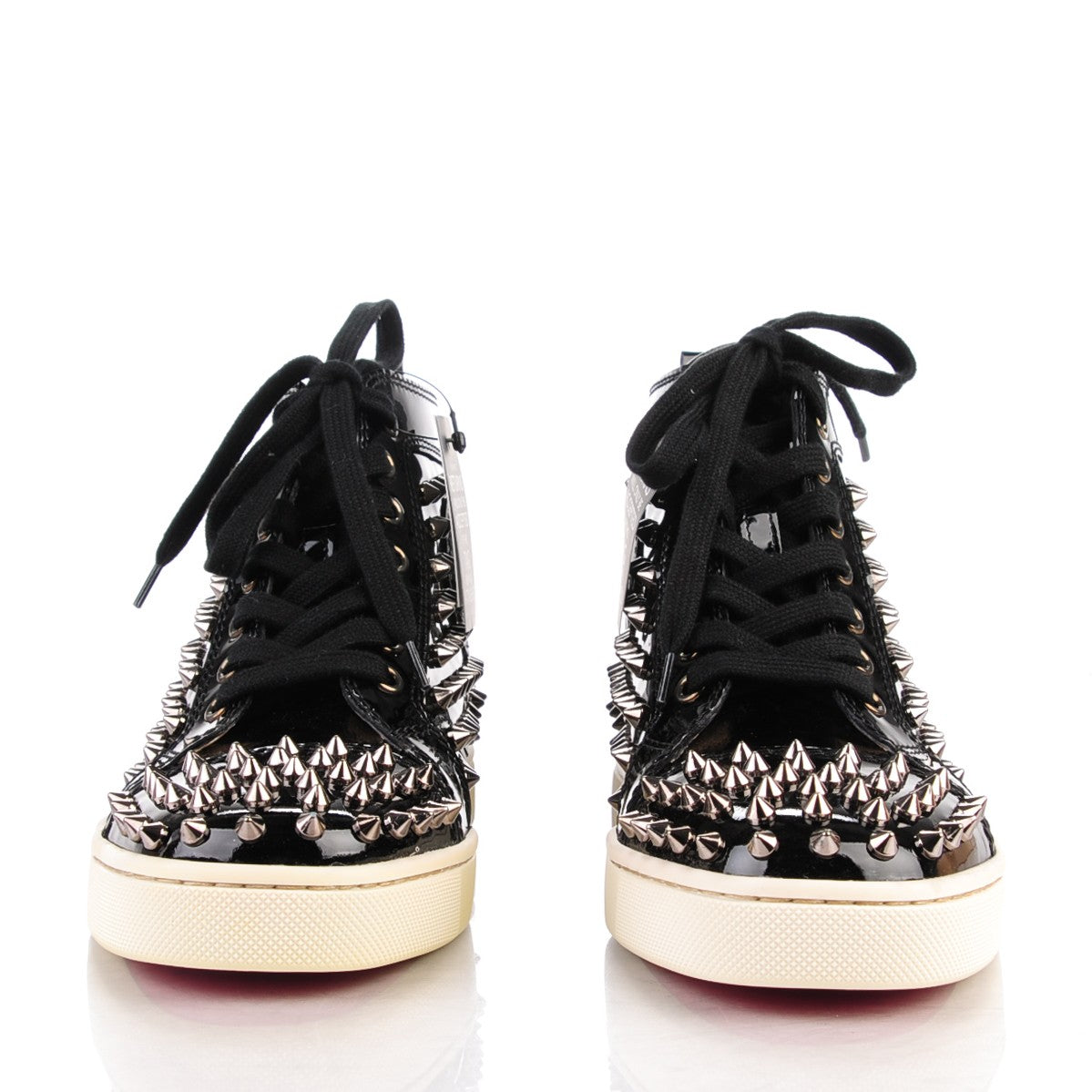 Patent Louis Spikes Flat Sneakers 36 Black