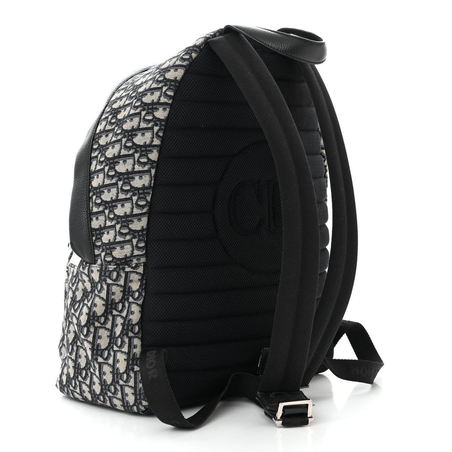 Oblique Calfskin Rider Backpack Beige Black