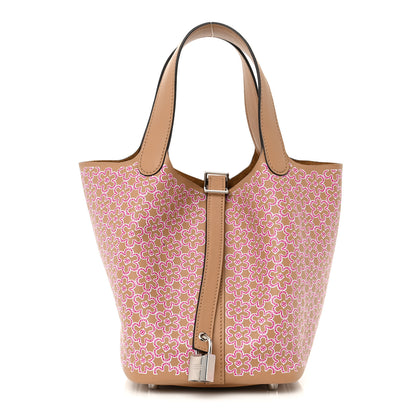 Hermes Swift Lucky Daisy Picotin Lock 18 PM Chai Rose White 1 of 11