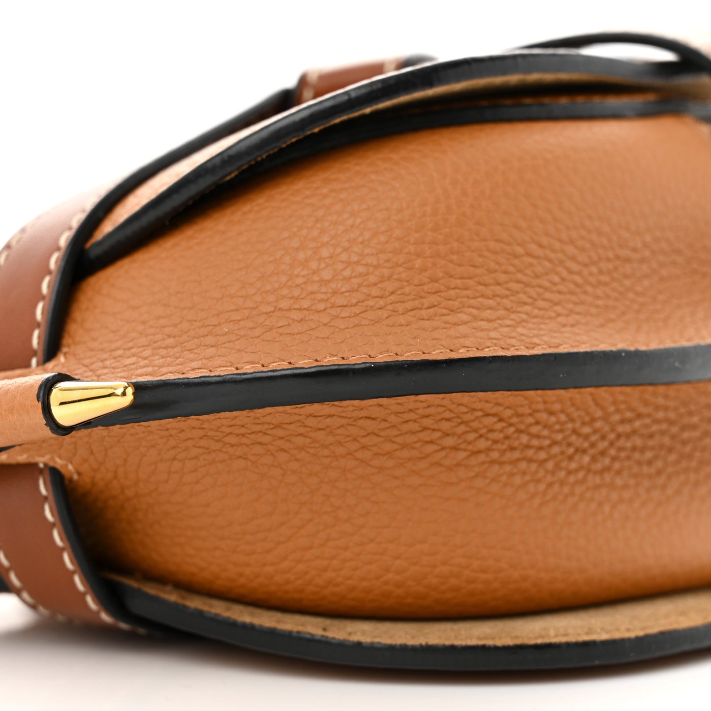 Grained Calfskin Mini Gate Crossbody Bag Caramel Pecan