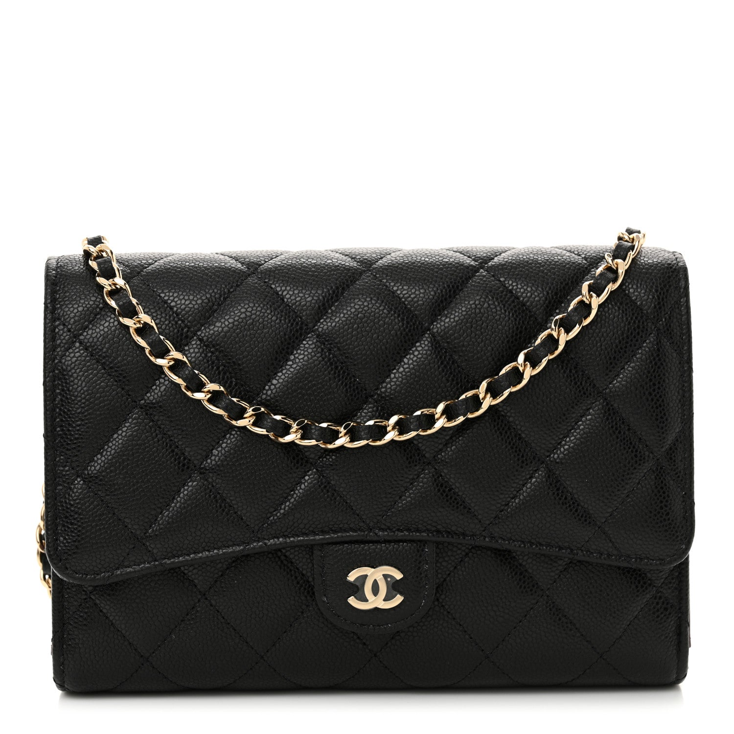 Chanel Caviar Quilted Compact Wallet On Chain WOC Black 1 of 13