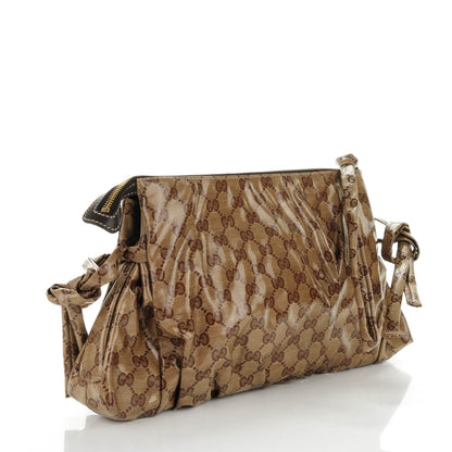 Gucci Crystal Monogram Large Hysteria Clutch Brown 3 of 7