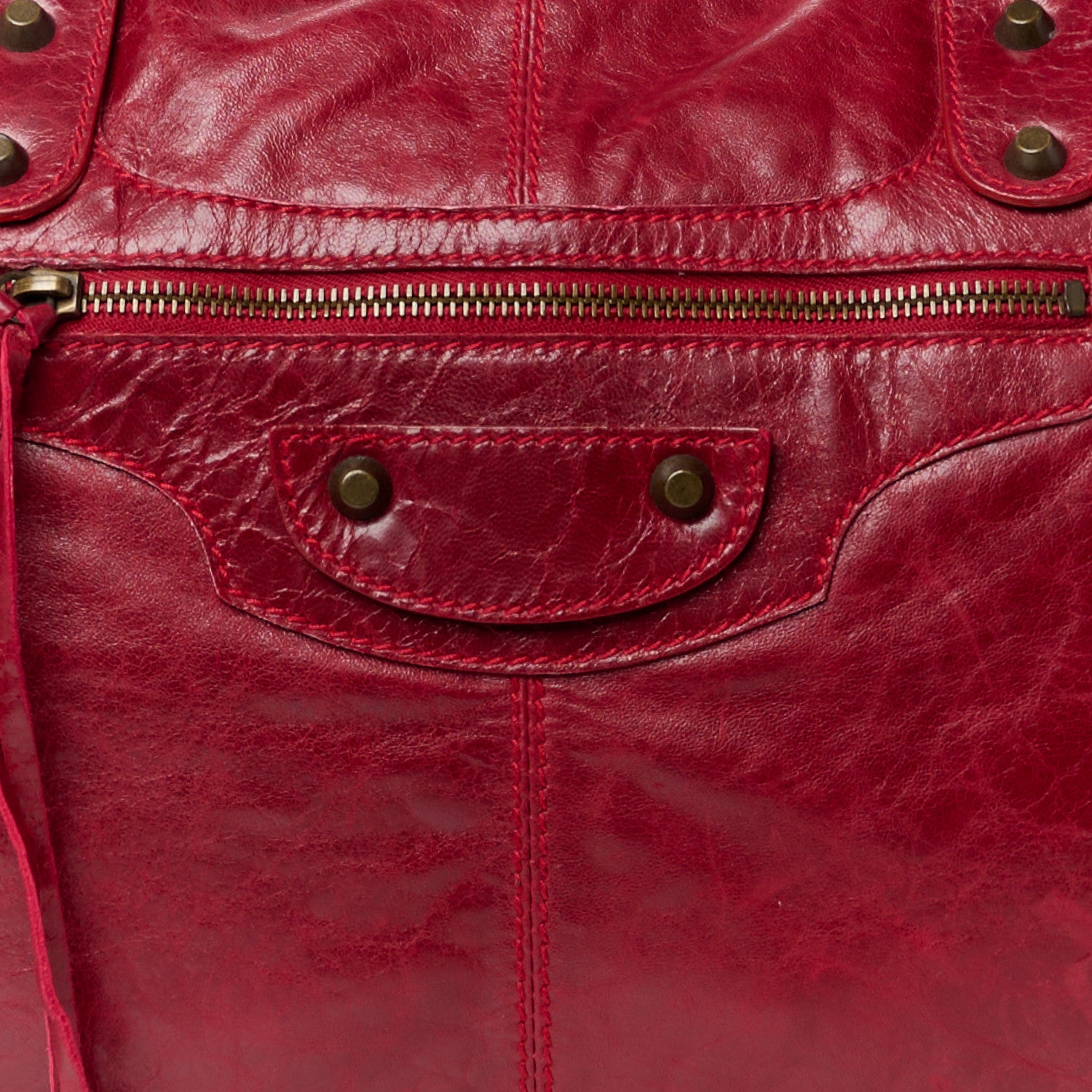 Balenciaga Agneau Classic Hardware Weekender Rouge Theatre 8 of 14