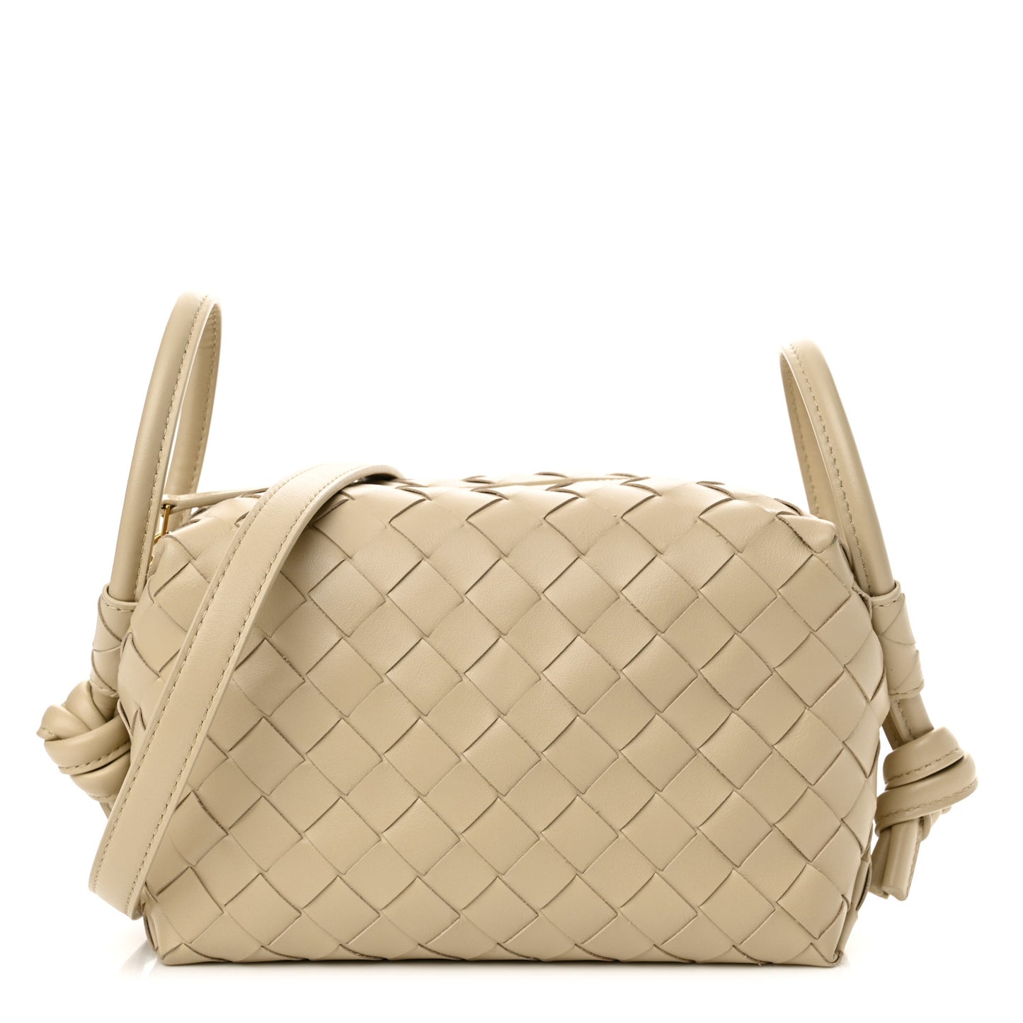 Calfskin Intrecciato Small Loop Top Handle Light Butterscotch