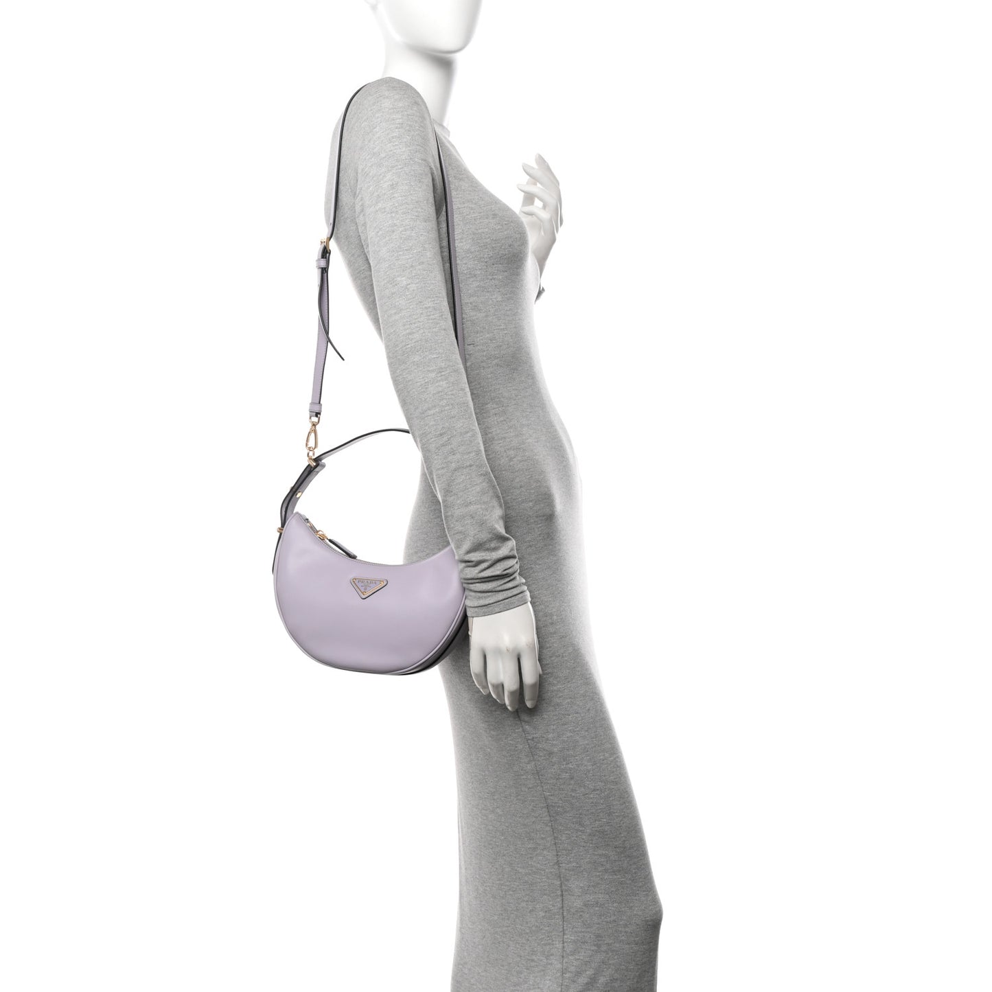 Soft Calfskin Arque Shoulder Bag Glicine