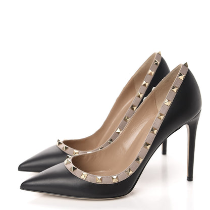 Valentino Garavani Nappa Rockstud 100mm Pumps 41 Black Poudre 3 of 10