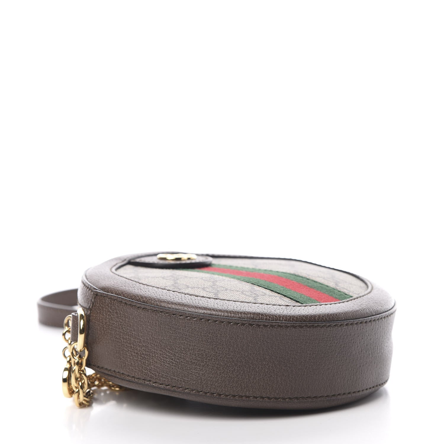 Gucci GG Supreme Monogram Web Mini Ophidia Round Shoulder Bag Brown 4 of 12