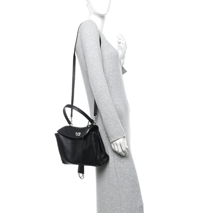 Balenciaga Natural Smooth Calfskin Small Rodeo Top Handle Handbag Black 2 of 9