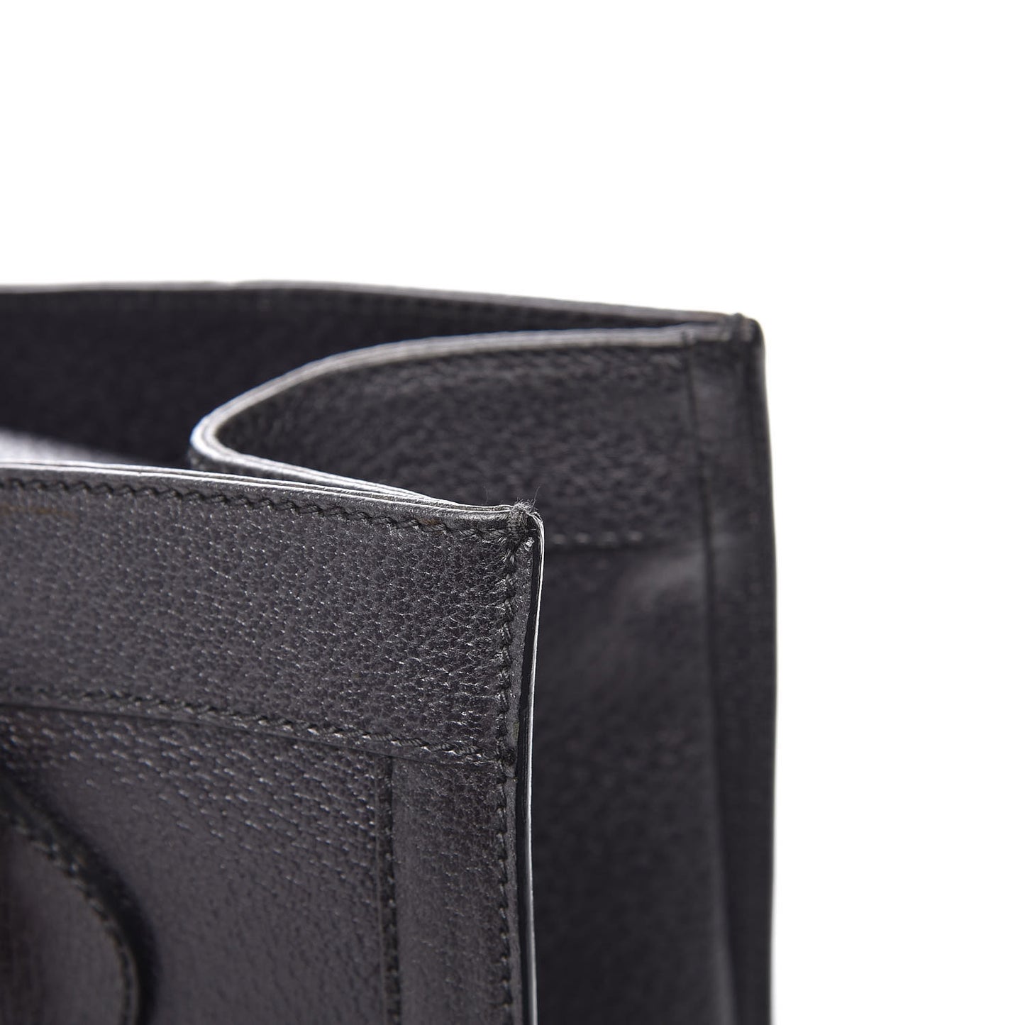 Calfskin Bamboo Top Handle Tote Dark Grey