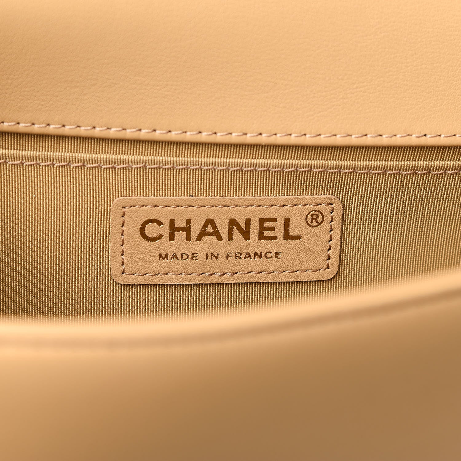 Chanel Calfskin Chevron Quilted Medium Boy Flap Beige 5 of 9