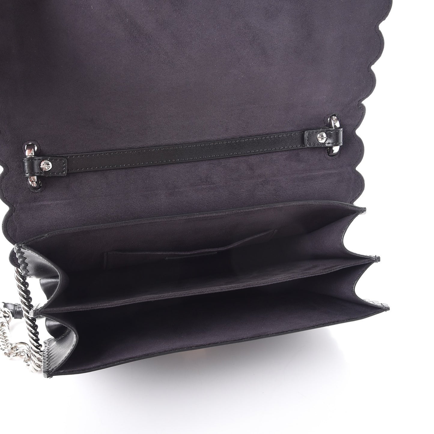 Vitello Liberty Scalloped Spike Studded Kan I Shoulder Bag Black Multicolor