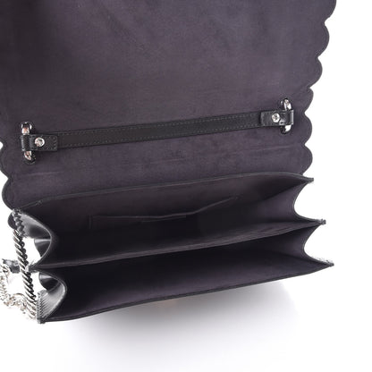 Fendi Vitello Liberty Scalloped Spike Studded Kan I Shoulder Bag Black Multicolor 5 of 7