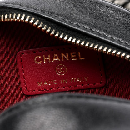 Chanel Lambskin Quilted Chanel 19 Round Clutch With Chain Black 6 of 10