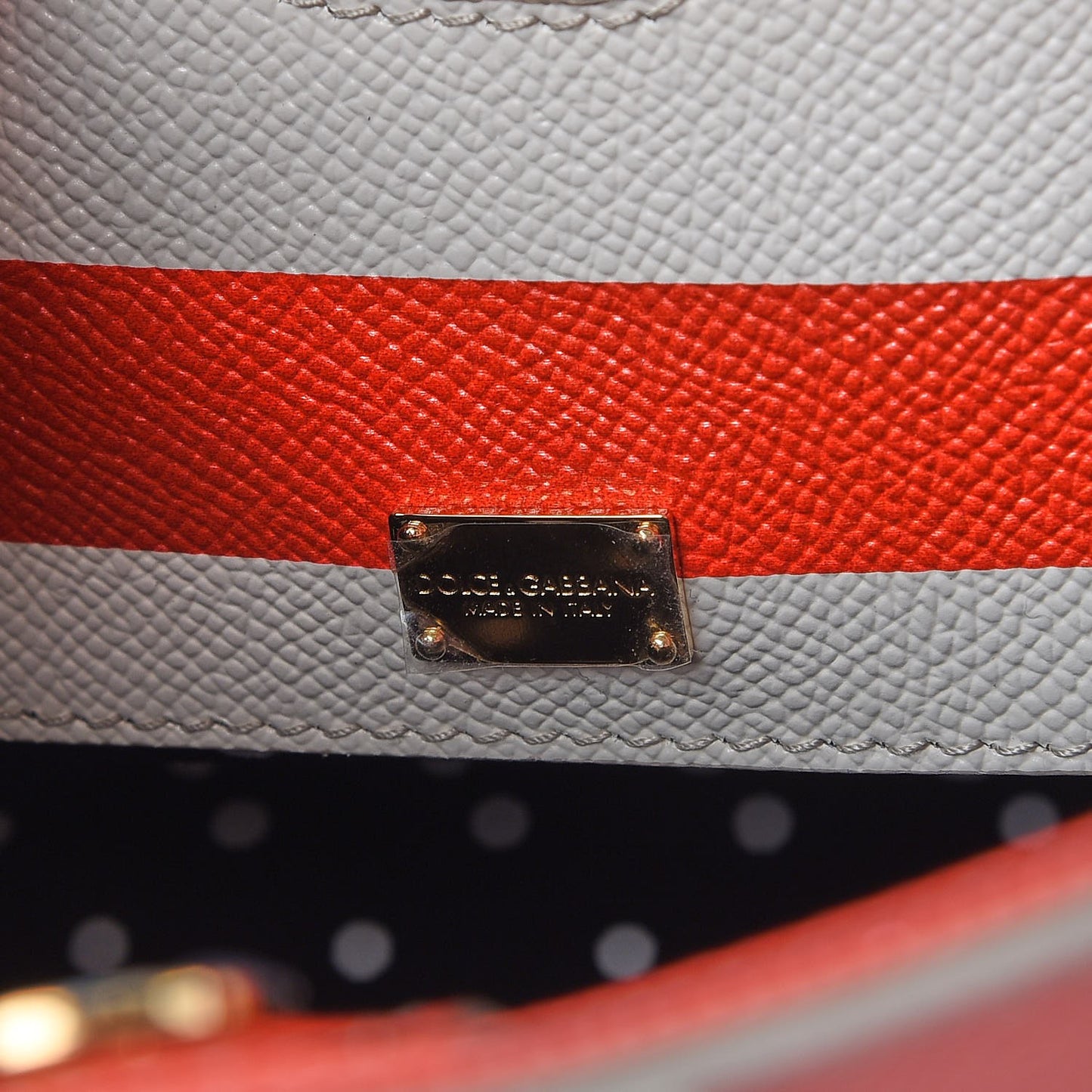 Dauphine Striped Top Handle Satchel Red White