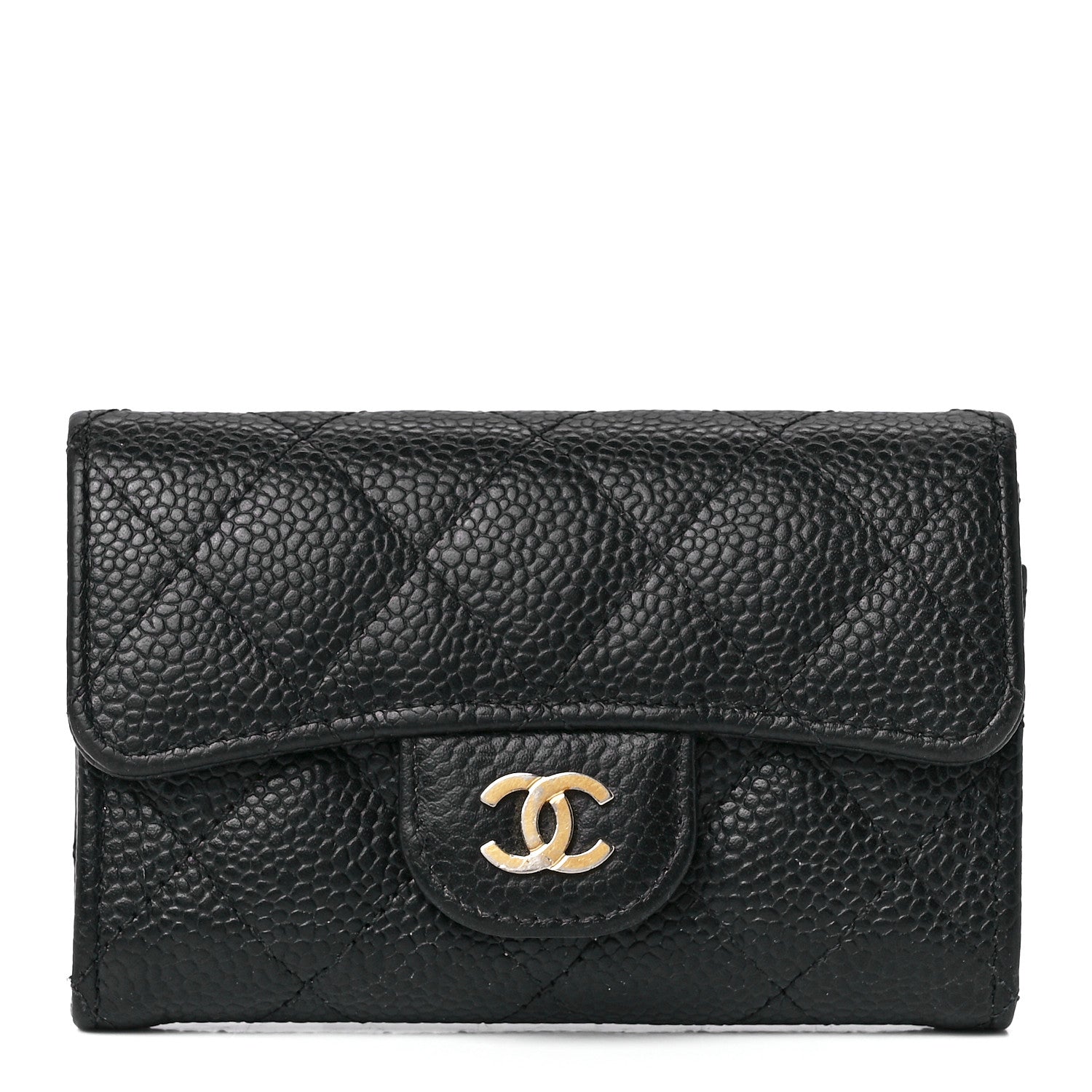 Chanel Caviar Quilted Flap Card Holder Wallet Black 1 of 13