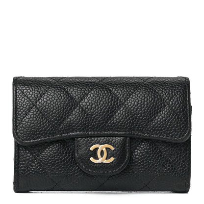 Chanel Caviar Quilted Flap Card Holder Wallet Black 1 of 13