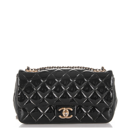 Chanel Patent Goatskin Quilted Medium CC Eyelet Flap Black 1 of 8