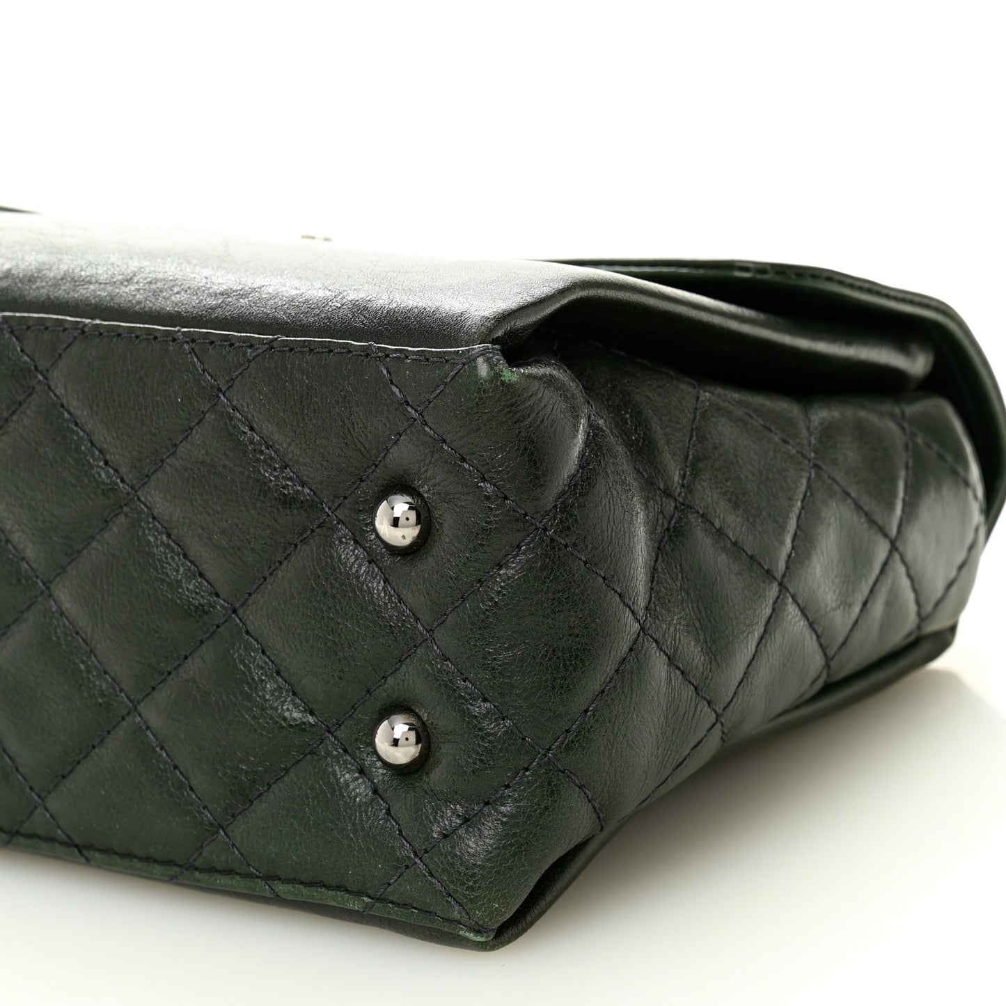 Calfskin Flap Bag Dark Green