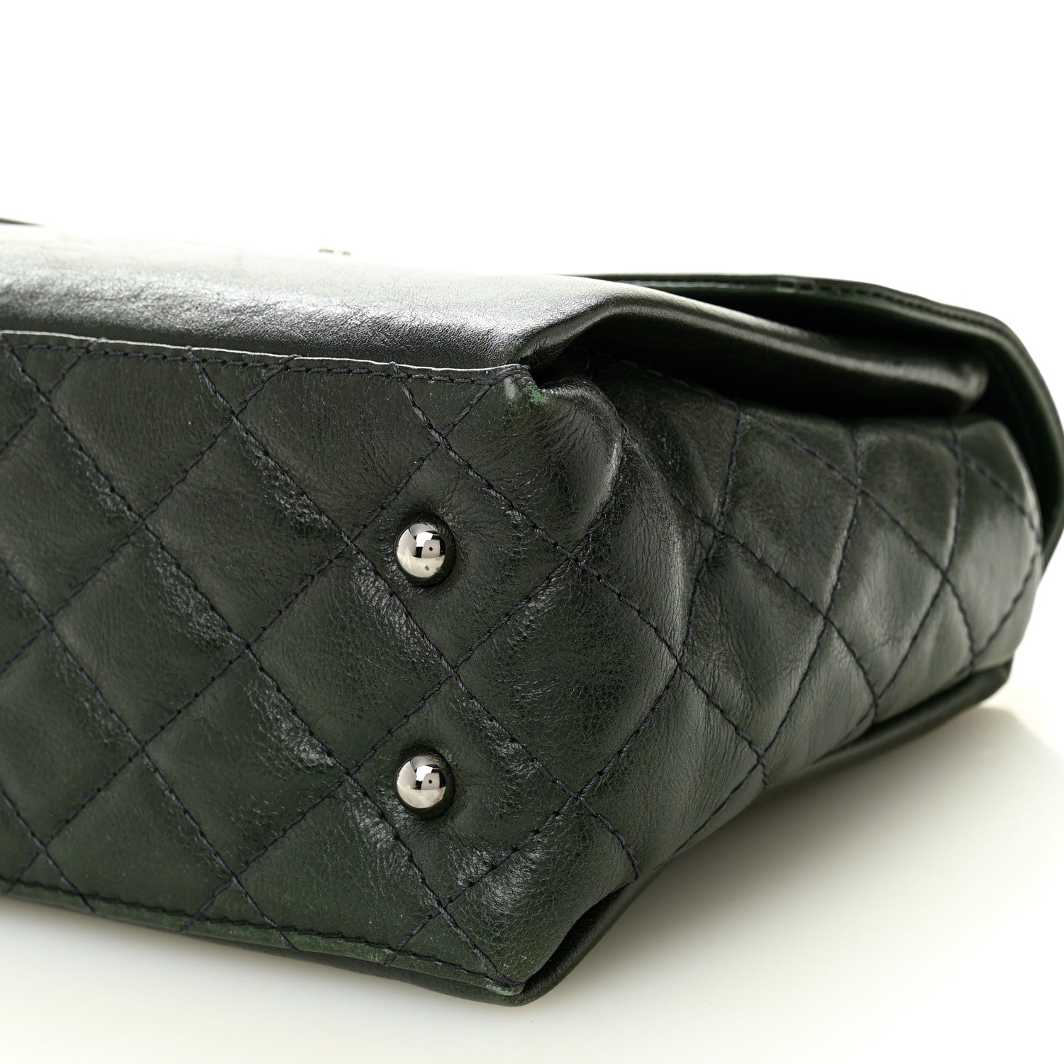 Chanel Calfskin Flap Bag Dark Green 10 of 11