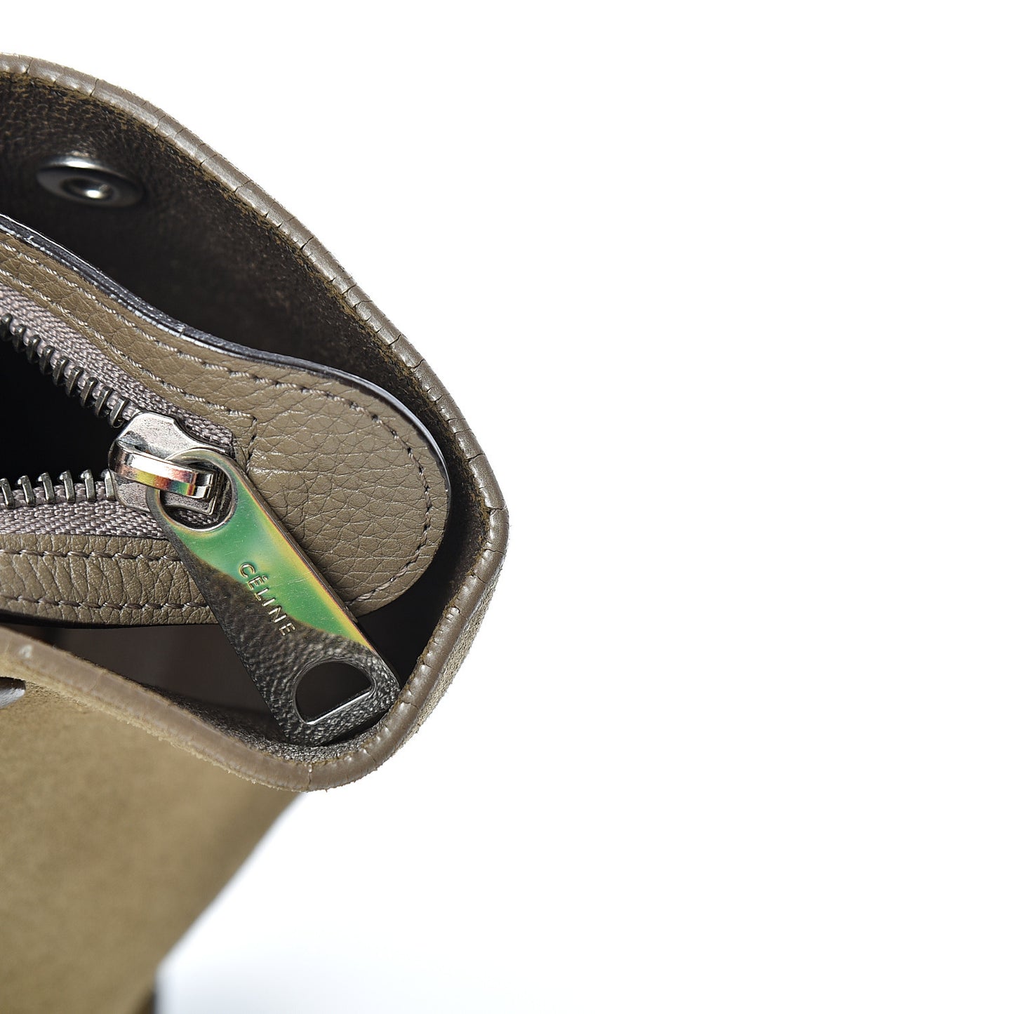 Drummed Calfskin Suede Small Trapeze Souris