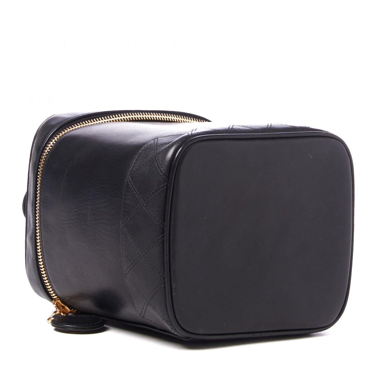 Calfskin Cosmetic Vanity Bag Black
