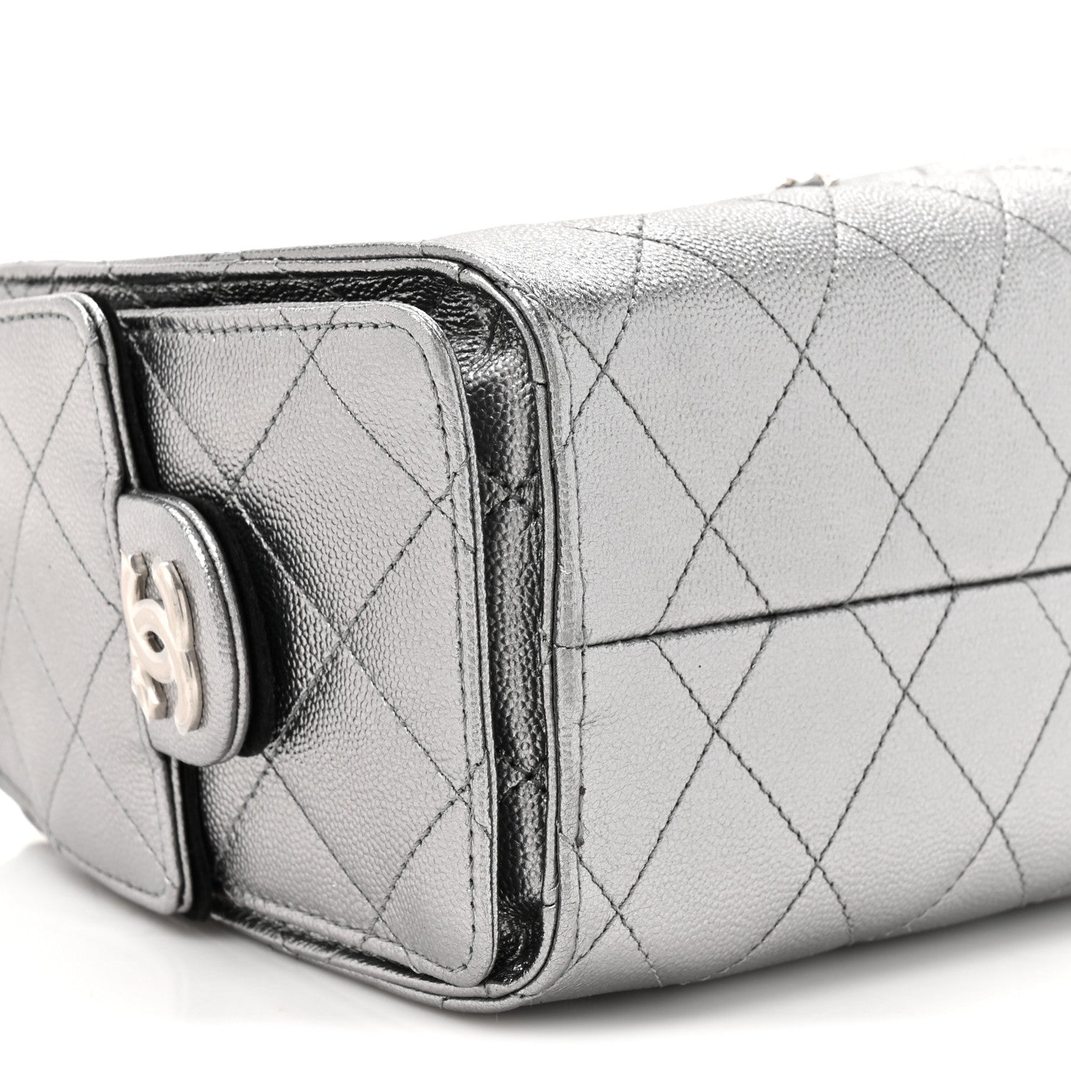 Chanel Metallic Caviar Quilted Mini Chanel 25 Handbag Anthracite 10 of 10